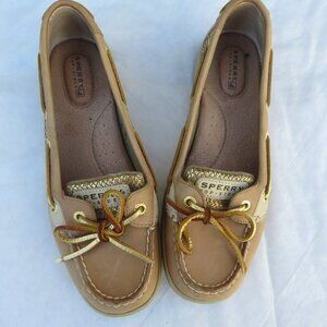 Sperry Top Side Tan Leather Boat Shoes